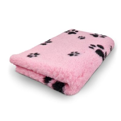 Vet Bed Hundedecke Hundebett Schlafplatz 150 x 100 cm rosa schwarze Pfoten