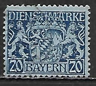 Altdeutschland Bayern Dienstmarke gestempelt Michel-Nummer 20