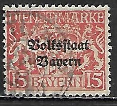 Altdeutschland Bayern Dienstmarke gestempelt Michel-Nummer 34