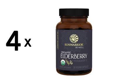 4 x Sunwarrior Organic Elderberry (30 caps) Unflavoured