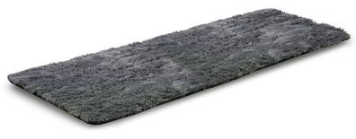 Weicher zotteliger Antirutsch-Teppich 80x300 cm Farbe Dunkelgrau
