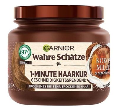 Garnier Haarmaske mit Kokosnuss & Milch, 1-Min Schnellpflege, 340ml