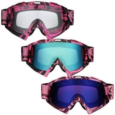 Motocross Brille pink Motorradbrille Endurobrille Schutzbrille Racingbrille