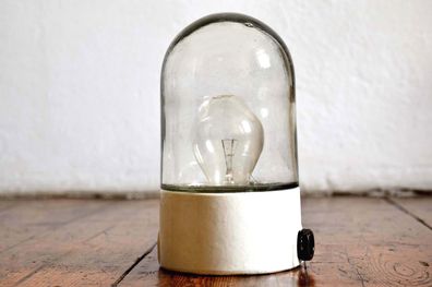 Glaskolbenlampe Hoflampe Antik Alt Keramik Lampe Art Deco Klein Fabriklampe Vintage