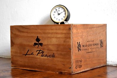 Kiste mit Deckel Holz Alt Antik Vintage Reklame Werbung Palme Fabrik Design Garten