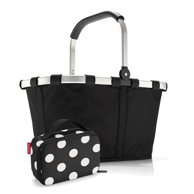 reisenthel Set aus carrybag BK, thermocase OY SBKOY, black + dots white, Unisex