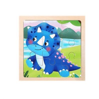 Triceratops-Puzzle für Kinder, pädagogisches Holzpuzzlespielzeug