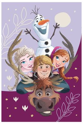 Disney Frozen Fleece Decke Anna Elsa Olaf Sven Christoph Zauber Magier Blätter 1