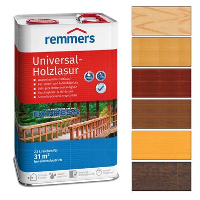Remmers Universal-Holzlasur für Innen und Aussen - 2.5L Farbwahl