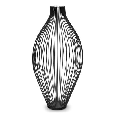 Metall Gitter Vase schwarz - 45cm - Kunst Pflanzen Ständer Trocken Blumen Halter