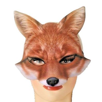 Tier Maske braun Fuchs Erwachsene realistisch Tiermaske Raubtier 22,5 x 21 cm