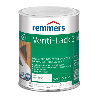 Remmers Venti-Lack 3in1 Venti-Decklack Fensterlack 0.75L RAL 9016 WEISS