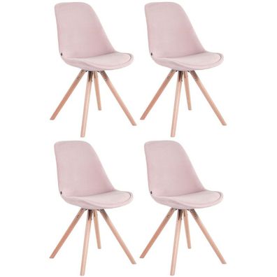 4er Set Stühle Toulouse Samt Rund natura (Farbe: pink)