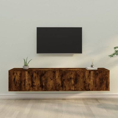 4-tlg. TV-Schrank-Set Räuchereiche Holzwerkstoff (Farbe: Braun)