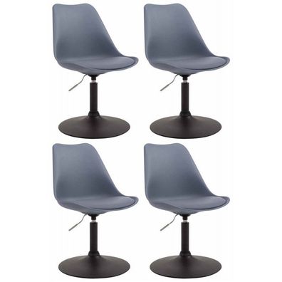 4er Set Esszimmerstühle Maverick B Kunststoff (Farbe: grau)