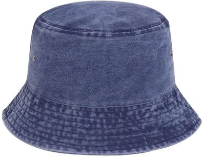 Jeansblaue Stonewashed Fischerhut - Hüte Sonnenhüte Eimerhüte Bucket Hats Fischerhüte