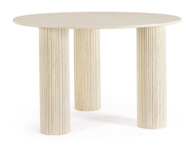 Esstisch Dacca Ø120 x 77 cm Mango-Holz Tischplatte und Beine Rund Natur