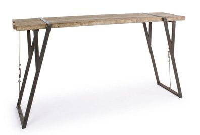 Bar-Tisch Blocks 200x54x110cm mit Stahlgestell und Tischplatte aus Fichtenholz