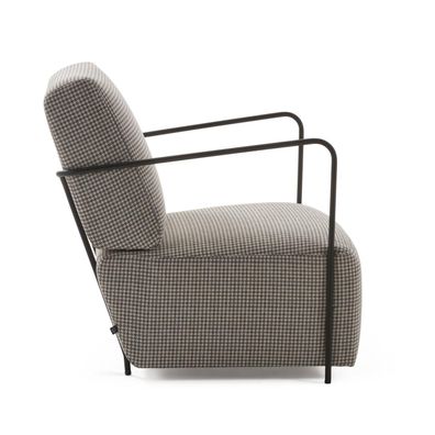 Sessel Gamer 69 x 80 x 82 cm Hahnentritt-Muster Stuhl Sitzgelegenheit Wohnzimmer