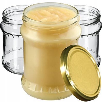 KADAX Einmachglas 500 ml, Aufbewahrungsgläser, Gold / 8 Stück