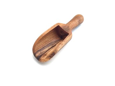 Salzschaufel 8,5 cm Gewürzschaufel Holzschaufel Holzschippe aus Olivenholz Handarbeit