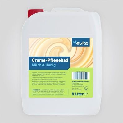 evita Creme - Pflegebad Milch & Honig ohne Mikroplastik 5 L