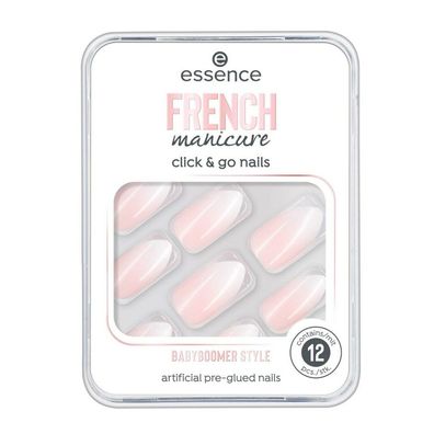 essence Künstliche Nägel French Manicure Click & Go Nails 02 Babyboomer Style, 12 St