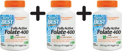 3 x Fully Active Folate 400 with Quatrefolic - 90 vcaps