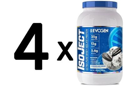 4 x Evogen IsoJect, Cookies and Cream - 858g