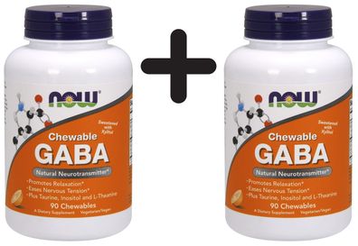 2 x GABA Chewable with Taurine, Inositol and L-Theanine - 90 chewables