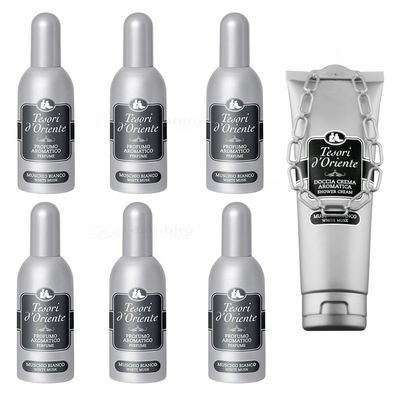 tesori d´Oriente muschio bianco Aromatic Parfum 6x 100ml + Duschcreme