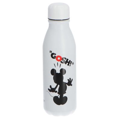 Mickey Mouse Aluminium Trinkflasche Flasche Getränkebehälter 600ml Weiß
