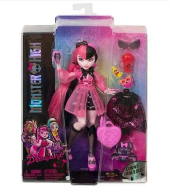 Mattel - Monster High Draculaura Doll With Pink And Black Hair And Pet ...