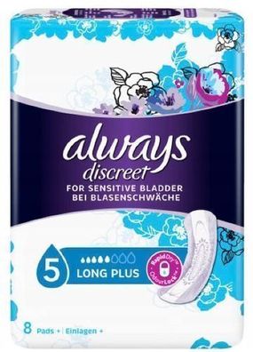 Always Long Plus, Einlegesohlen, 8 Stück - Vaginalsekrete Schutz