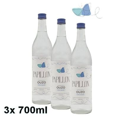 Ouzo Krinos Edition "Papillon" 3x 700ml / 37,5%vol.