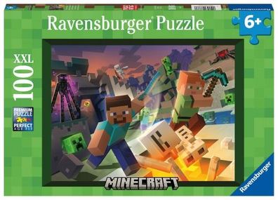 Ravensburger - Puzzle 100 XXL Monster Minecraft - Ravensburger... - ...
