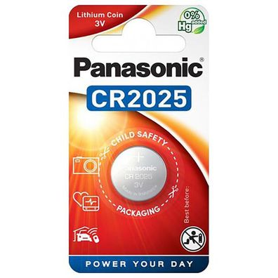kQ Panasonic Knopfzelle Lithium CR2025 3V Batterie 1er Blister