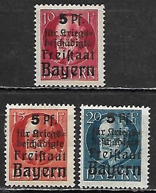 Altdeutschland Bayern postfrisch Michel-Nummer 171-173A