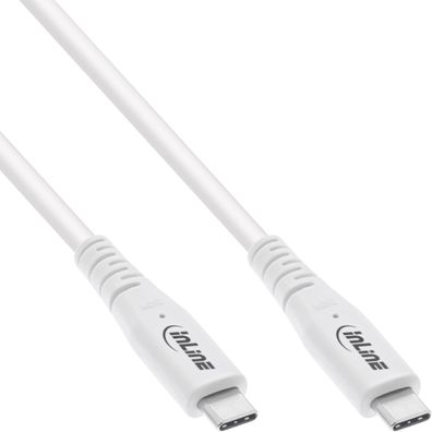 InLine® USB4 Kabel, USB-C Stecker/ Stecker, PD 240W, 8K60Hz, TPE, weiß, 2m