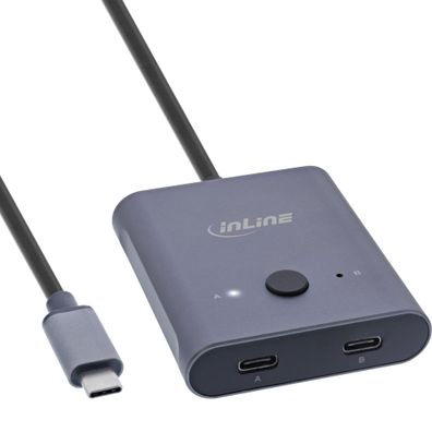 InLine® USB-C Switch, bidirektionaler Umschalter, 10Gb/ s, 100W