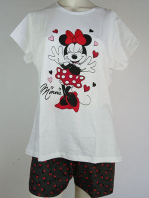 NEU Disney Damen Pyjama Minnie Mouse Maus Shorty Set Schlafanzug M L XL XXL