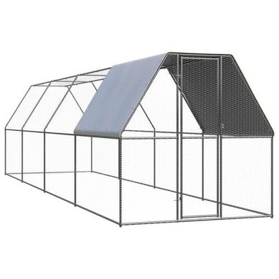 Outdoor-Hühnerkäfig 2x8x2 m Verzinkter Stahl