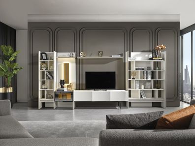Luxus Wohnwand design Wand Schrank Wohnzimmer Fernseher Wände Regal