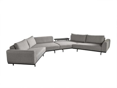 Ecksofa U-Form Wohnzimmer Couch Textil Neu Design grau Modern Luxus