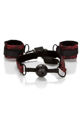 CalExotics - Breathable Ball Gag With Cuffs - Schw