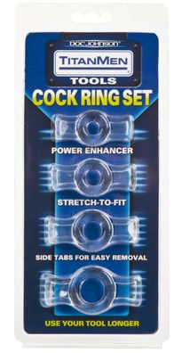 Titanmen Cock Ring Set clear