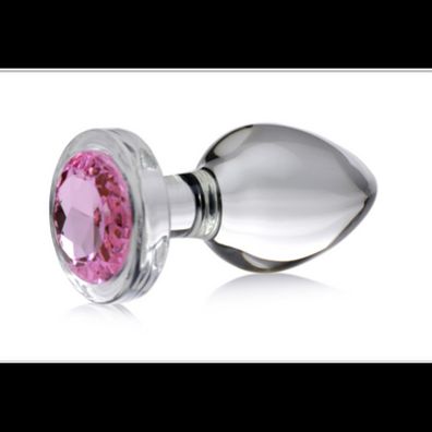 XR Brands - Pink Gem - Glass Anal Plug - Large