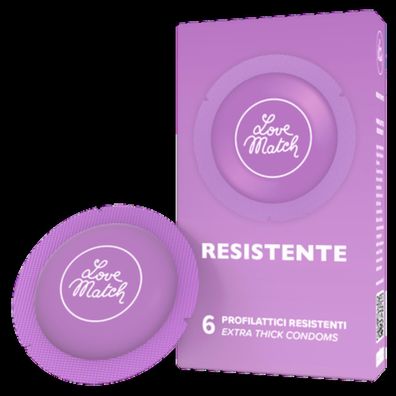 Love Match - Resistente Strong Condoms - 6 Pieces