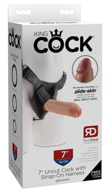 King Cock - KC 7 Uncut with Strap - On Ligh