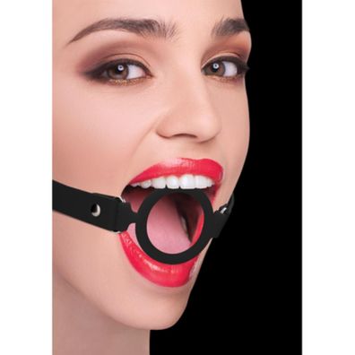 Ouch! by Shots - Silicone Ring Gag with Leather St